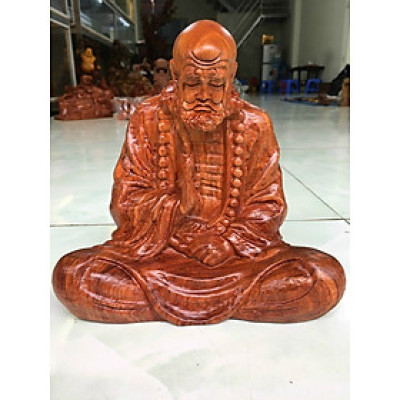 Tượng đạt ma sư tổ ngồi thiền bằng gỗ hương đá kt 20×17×11cm 