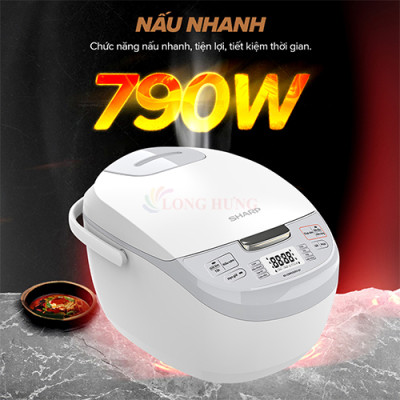 Nồi cơm điện tử Sharp 1.8 lít KS-COM192EV-GY - Hàng chính hãng