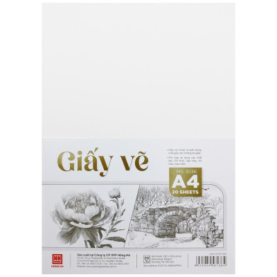 Bộ 20 Tờ Giấy Vẽ A4 300gsm - Hồng Hà 8136