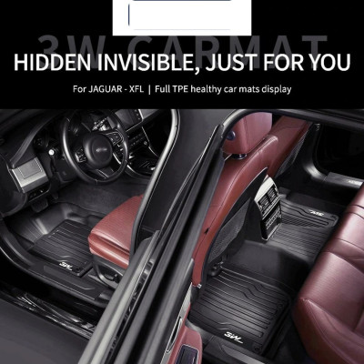 Thảm lót sàn xe ô tô JAGUAR XE 2014- đến nay Nhãn hiệu Macsim 3W chất liệu nhựa TPE đúc khuôn cao cấp - màu đen