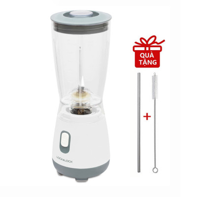 Máy Xay Sinh Tố Lock&Lock EJM436 (250W - 600ml) - Hàng Chính Hãng, Lưỡi Xay Inox 304, Thao Tác Một Chạm Đơn Giản, Chân Đế Chống Trượt - Tặng Kèm Ống Hút Và Cọ Rửa