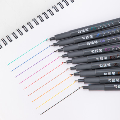 Bút Đi Nét Deli - Ngòi Bọc Kim Loại 0.5Mm - Màu Gốc Nước - 9 Màu 9 Chiếc/Hộp - 1 Hộp - S572