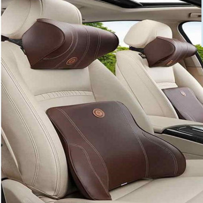 Gối tựa đầu ô tô và gối tựa lưng ô tô cao su non đúc nguyên khối,bọc da cao cấp-SIÊU ÊM