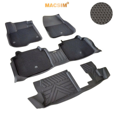 Thảm 2 lớp (sd3) dạng lưới lục giác cho Honda CRV 2024+ bề mặt cao su siêu sạch nhãn hiệu Macsim
