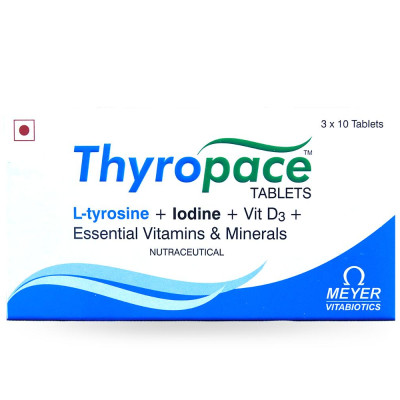 Thực phẩm bảo vệ sức khỏe THYROPACE TABLETS, hỗ trợ duy trì chức năng bình thường của tuyến giáp.