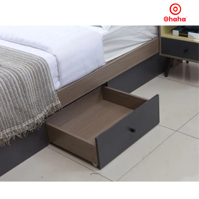 [Miễn phí vận chuyển & lắp đặt] Giường ngủ thông minh cao cấp bọc nệm đầu giường gỗ công nghiệp Ohaha - GN011