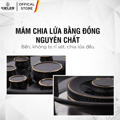 Bếp gas mặt kính cường lực KIELER KL-G137 tiết kiệm gas, công suất mạnh 5000W, mặt bếp chịu nhiệt tốt - Hàng chính hãng