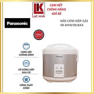 Nồi Cơm Điện Nắp Gài Panasonic SR-MVN18LRAX (1.8L) Màu Xám sang trọng - Công suất 650W - Lòng nồi phủ hợp kim nhôm chống dính độ bền cao - Công nghệ nấu 1D - Hàng chính hãng - Bảo Hành Chính Hãng 12 tháng