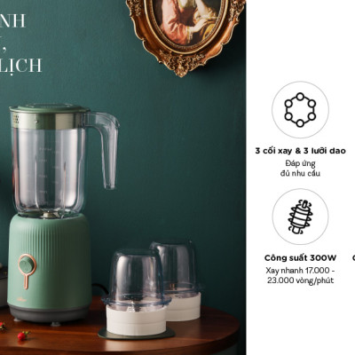 Máy Xay Sinh Tố Đa Năng BEAR BL-B10V2 Gồm 3 Cối Dung Tích 1.2 Lít Công Suất 300 W - Hàng Chính Hãng