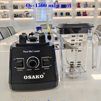 Máy xay sinh tố công suất lớn OSAKO OS-1500 - công suất 1500W, xay đá viên, xay rau má,...có linh kiện thay - Hàng chính hãng