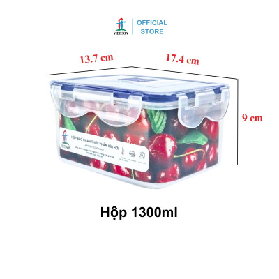 [TẶNG KHAY RÁO NƯỚC] Bộ 3 Hộp Đựng Thực Phẩm VIETSON (1300,2400,3200ml) Nắp Khóa 4 Cạnh Kín Hơi