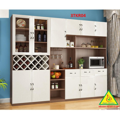 Tủ rượu kiêm tủ để đồ nhà bếp phong cách hiện đại 3TKR04 - Nội thất lắp ráp Viendong Adv