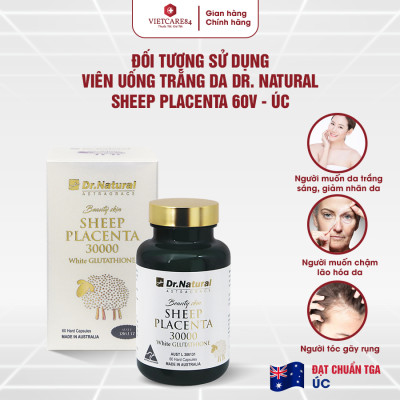 Viên Uống Trắng Da Dr Natural Beauty Skin Sheep Placenta 30000 White Glutathione