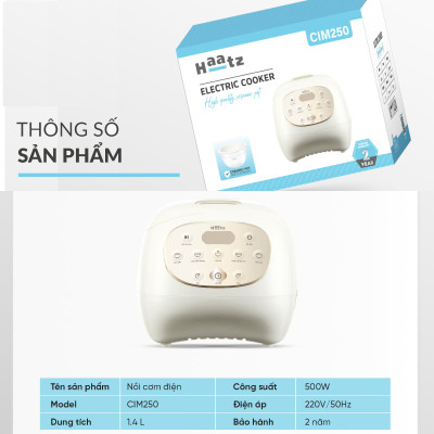 Nồi cơm điện tử ruột gốm sứ Ceramic Hàn Quốc CIM250 dung tích 1.4L, hàng chính hãng