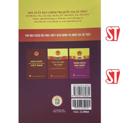 Sách - Luật Ngân Hàng Nhà Nước Việt Nam (Hiện Hành) (Sửa Đổi, Bổ Sung Năm 2022) - NXB Chính Trị Quốc Gia
