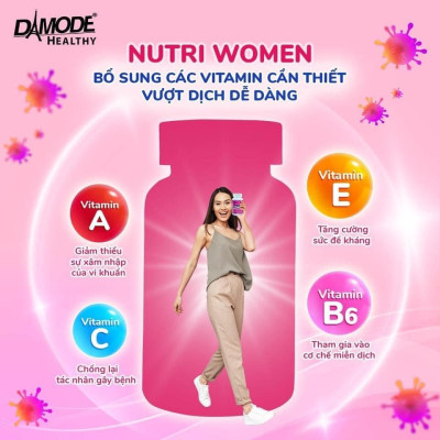 Viên uống bổ sung Vitamin khoáng chất NUTRIWOMEN Damode dành cho nữ lọ 100 viên