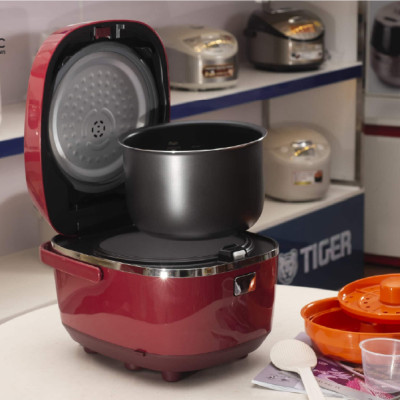 HÀNG CHÍNH HÃNG: Nồi cơm điện Tiger dung tích 1.0l  JBX-A10W màu đỏ
