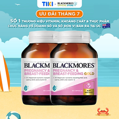 Combo 2 Lọ Vitamin Tổng Hợp Cho Bà Bầu Và Mẹ Cho Con Bú Blackmores Pregnancy & Breast-Feeding Gold 60 Viên/Lọ