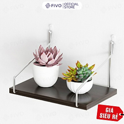 Kệ Trang Trí Treo Tường  Gỗ FIVO Mã FB40 Không Cần Khoan Tặng Kèm Đinh 4 Chân Chịu Lực Lên Đến 10KG Với Móc Treo Inox Dễ Dàng Gắn Lên Tường
