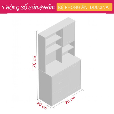Tủ phòng ăn bằng gỗ thiết kế thông minh đa năng SMLIFE Dulcina