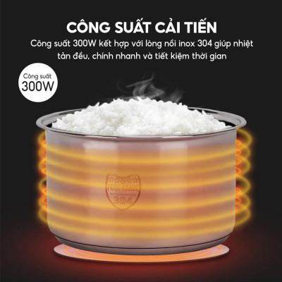 Nồi cơm điện tử mini Lebenlang LBL0582, 800ml, 300W, thiết kế hiện đại, bảo hành 2 năm - hàng chính hãng