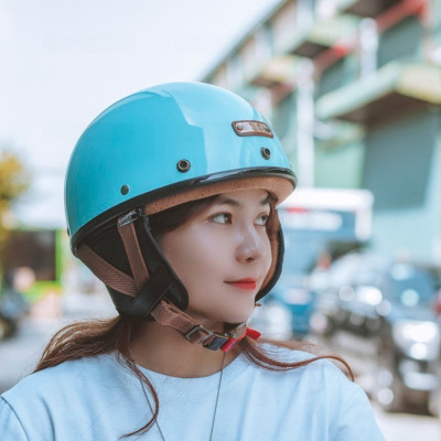 Mũ Bảo hiểm nửa đầu Bulldog Pug đủ màu - Blue