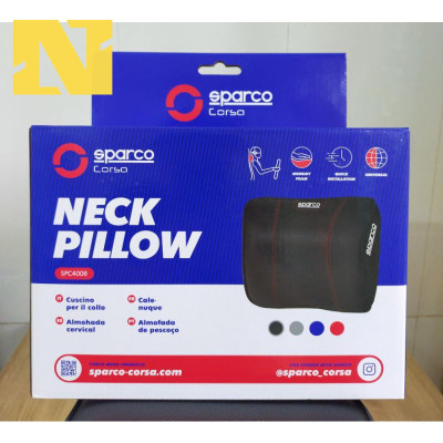 Gối Tựa Đầu ô tô Cao Su Non Sparco Bọc Da Cao Cấp SPN 4008 BK Cho Mọi Dòng Ô Tô Xe Hơi (màu đen)