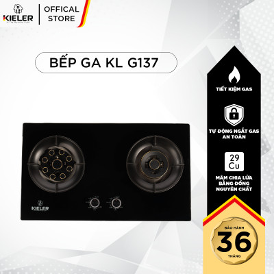 Bếp gas mặt kính cường lực KIELER KL-G137 tiết kiệm gas, công suất mạnh 5000W, mặt bếp chịu nhiệt tốt - Hàng chính hãng
