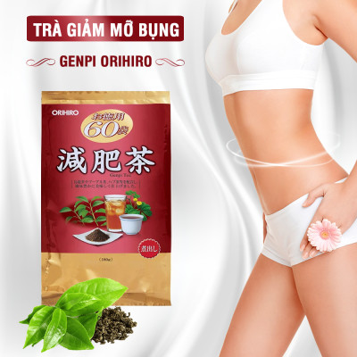 Trà giảm mỡ bụng Genpi Orihiro Nhật Bản hỗ trợ giảm mỡ bắp tay, đùi hiệu quả, chống oxy hoá gói 60 túi lọc JN-ORGEN01