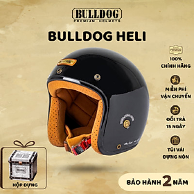 Mũ Bảo Hiểm 3/4 Cổ Điển BULLDOG Heli Sợi Thuỷ Tinh