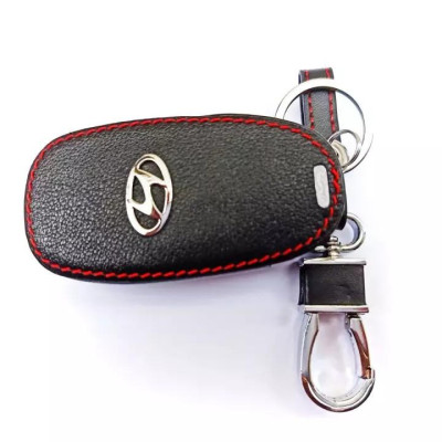 Bao Da Chìa Khóa HYUNDAI ACCENT 2021 4 Nút Cam Kết Da Thật Siêu Bền Có Logo Kim Loại Nổi