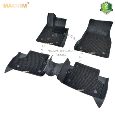 Thảm lót sàn xe ô tô 2 lớp cao cấp BMW 5 series 520i/528i/530i 2016- đến nay nhãn hiệu Macsim 3W - chất liệu nhựa TPE đúc khuôn cao cấp - màu đen