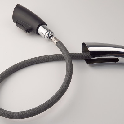 Vòi rửa chén nóng lạnh, dây kéo 2 chế độ Eurolife EL-KM07 (Trắng bạc)