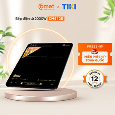 Bếp điện từ cảm ứng Comet CM5428 – Công suất 2000W, mặt kính chịu nhiệt, thiết kế siêu mỏng – Hàng Chính hãng bảo hành 12 tháng