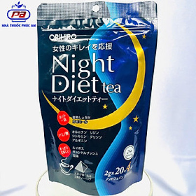 Trà Orihiro Night Diet Tea Nhật Bản 20 - 24 Gói Giúp Giảm Cân, Phân Giải Mỡ Thừa, Hỗ Trợ Tiêu Hóa