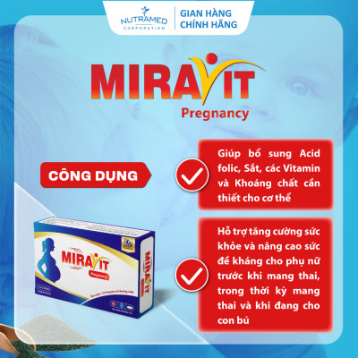 Viên uống Miravit Pregnancy bổ sung dưỡng chất thiết yếu cho phụ nữ mang thai (30 viên) - Nutramed