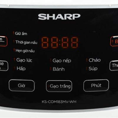 Nồi cơm điện tử Sharp 1.8 lít KS-COM183MV-WH - Hàng chính hãng