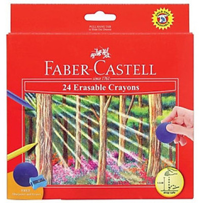 Faber-Castell-122531-Bút Sáp Màu - 24 Màu (Có Thể Tẩy Được)