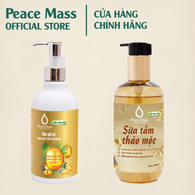 Combo Sản Phẩm  Gốc Thực Vật DGXC2 Peace Mass - Dầu Gội Xả + Sữa Tắm Thảo Mộc 300ml  (Thuộc nhóm Sản phẩm Lành tính /  Sinh học)
