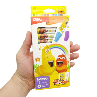 Hộp 12 Bút Màu Sáp Dầu Larva - Deli EC201-12