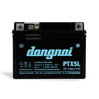 Ắc quy khô miễn bảo dưỡng Đồng Nai PTX5L | 12V - 3,5Ah