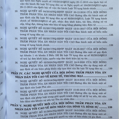 Sách Tuyển Tập Các Nghị Quyết Mới Nhất Của Hội Đồng Thẩm Phán Tòa Án Nhân Dân Tối Cao từ năm 2016 - 2024 (V2424D)