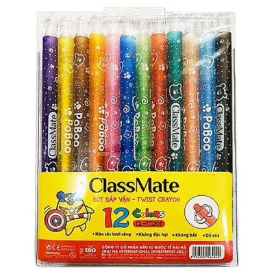 Bút Sáp Vặn Dài Classmate TC201 - 12 Màu