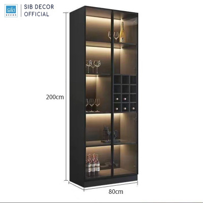 Tủ Gỗ Để Vang Trang Trí Phòng Khách, Bếp Dài 240cm Thương Hiệu SIB Decor TCK18