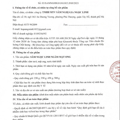 [CHÍNH HÃNG] SÂM NGỌC LINH MẬT ONG - QUỐC BẢO VIỆT NAM | SÂM NGHỊ GIA NGỌC LINH