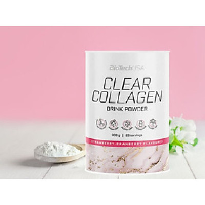 Bột Collagen Thủy Phân Loại I & II – Clear Collagen BiotechUSA Hộp 308g