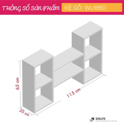 Kệ gỗ trang trí phòng khách gia đình SMLIFE Wubbo