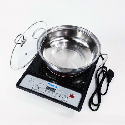 Bếp điện từ Povena PVN21 Tặng kèm nồi lẩu inox - Hàng nhập khẩu