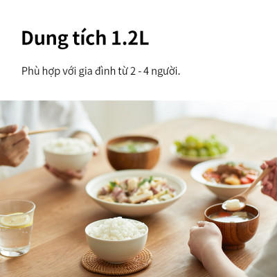 Nồi cơm điện LocknLock 1.2L Bianco EJR384IVY, Hàng chính hãng, đa chế độ nấu, bảng điều khiển cảm ứng - JoyMall