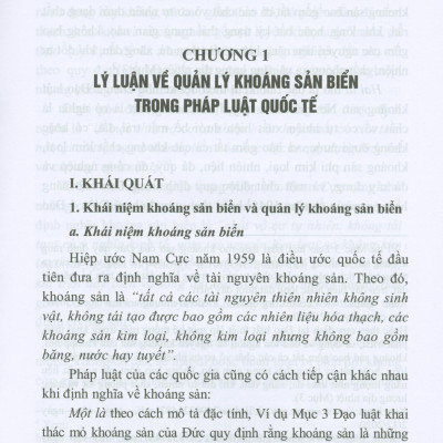 Pháp Luật Quốc Tế Về Quản Lý Tài Nguyên Khoáng Sản Biển Và Thực Tiễn Của Việt Nam